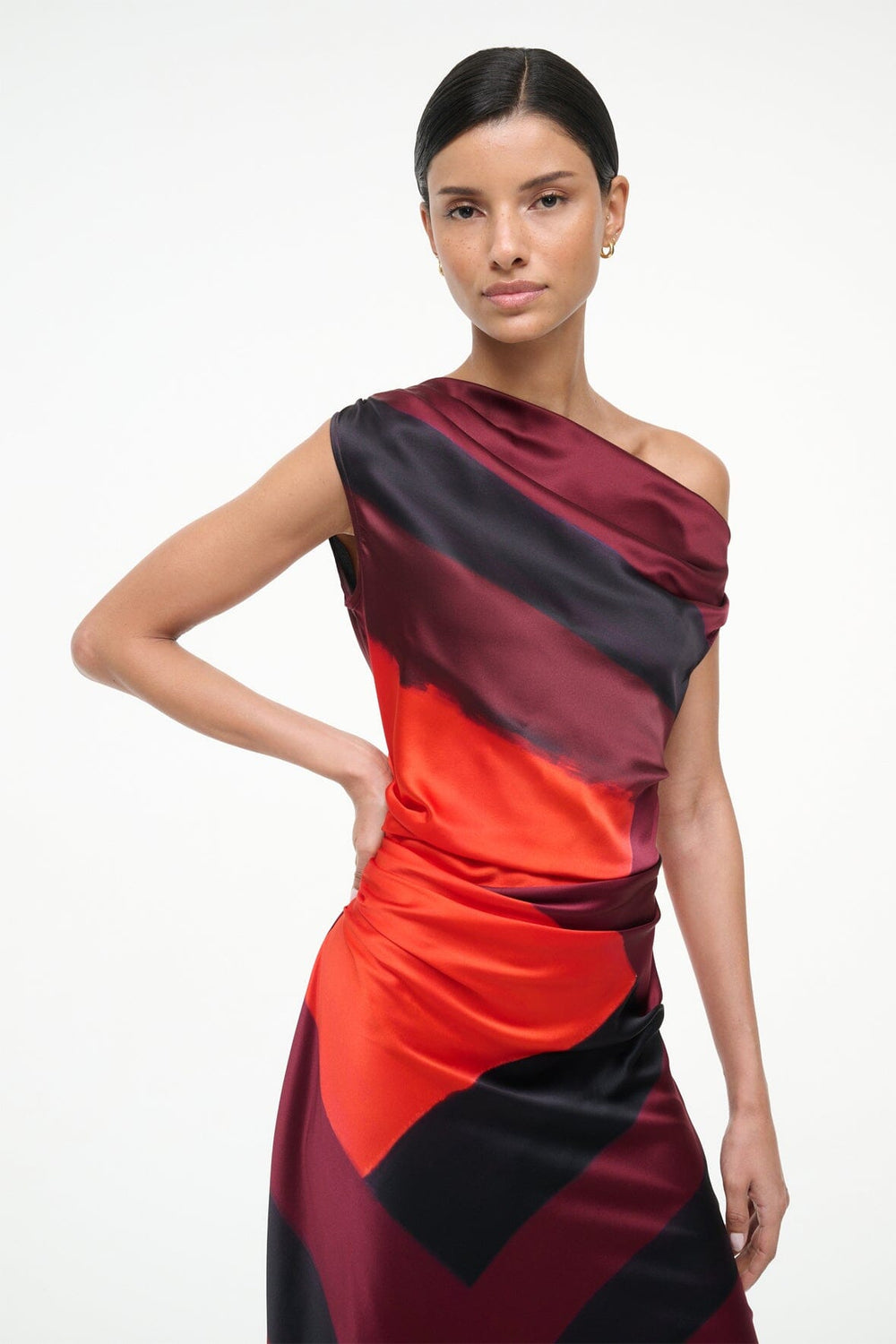 PHARE SILK DRESS RUBY PRISM