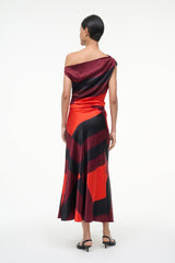 PHARE SILK DRESS RUBY PRISM