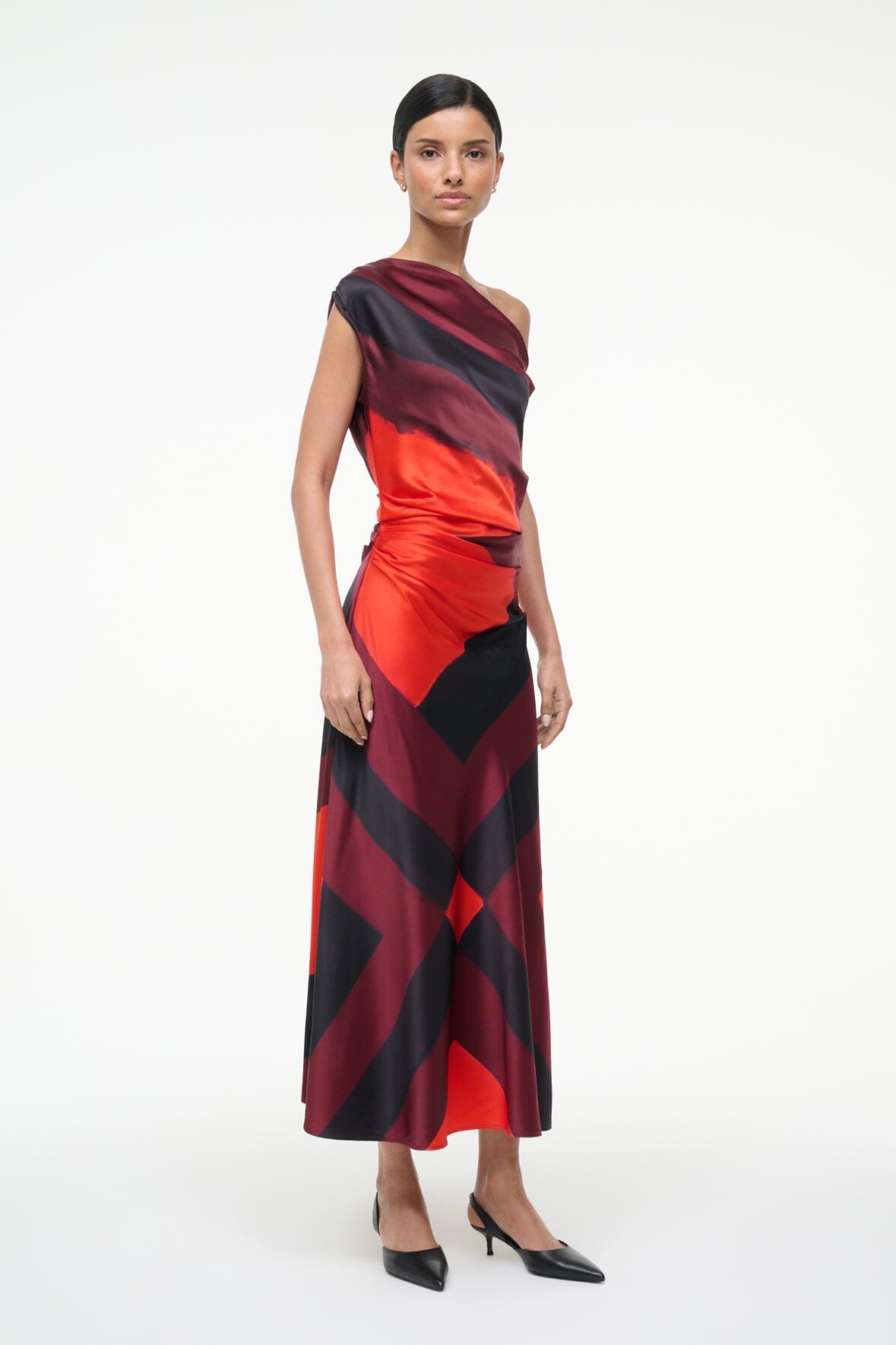 PHARE SILK DRESS RUBY PRISM