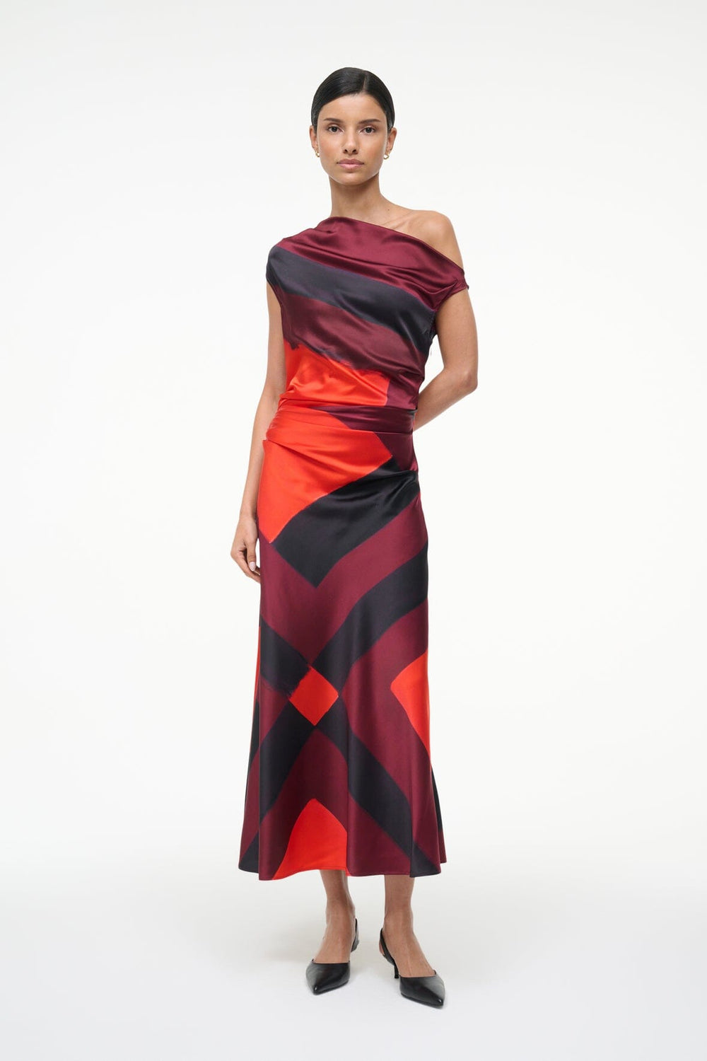 PHARE SILK DRESS RUBY PRISM