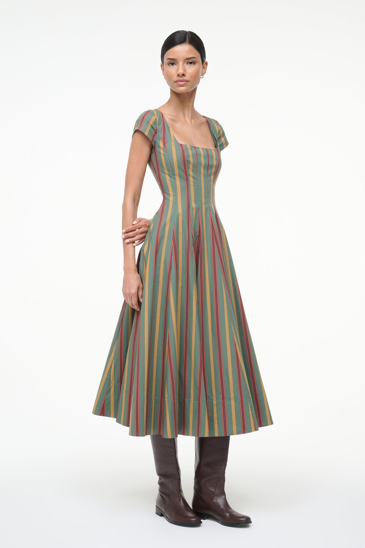 SHORT SLEEVE WELLS DRESS TRAILBLAZER STRIPE