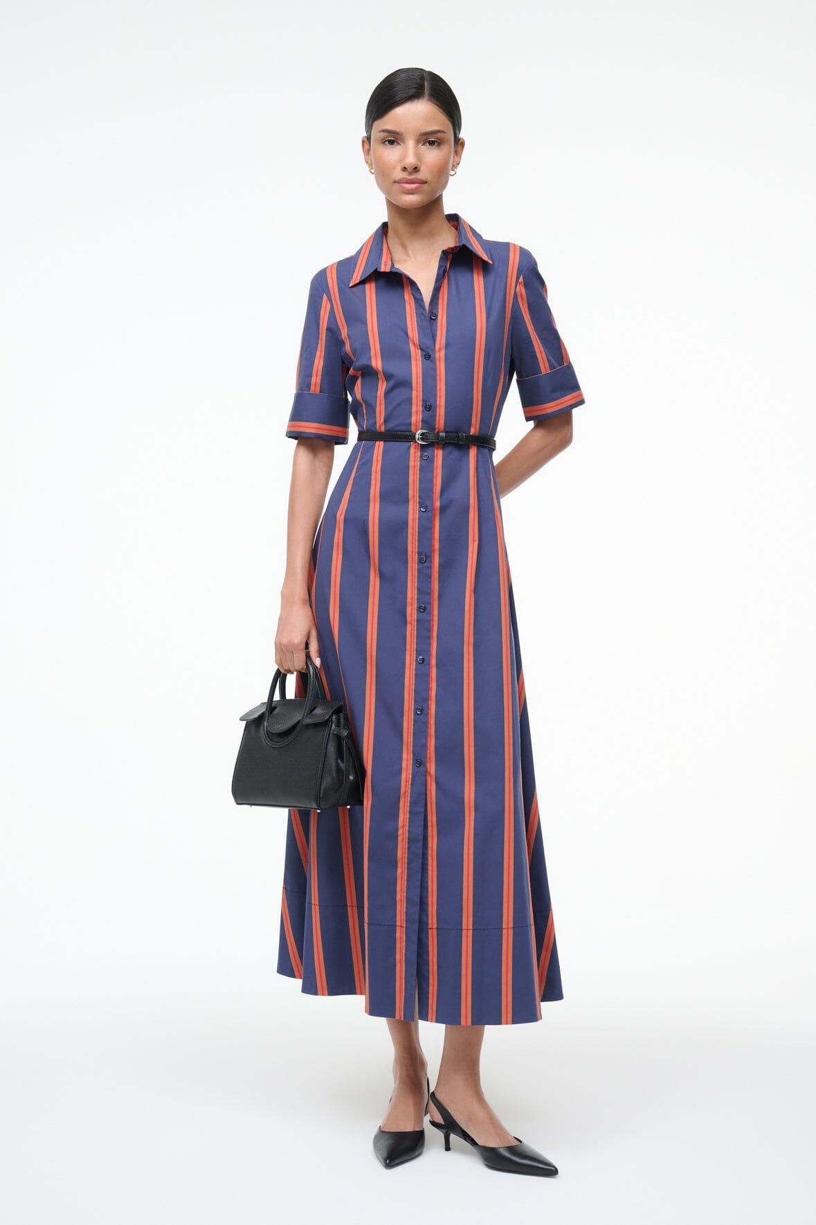 JOAN DRESS RAILROAD STRIPE