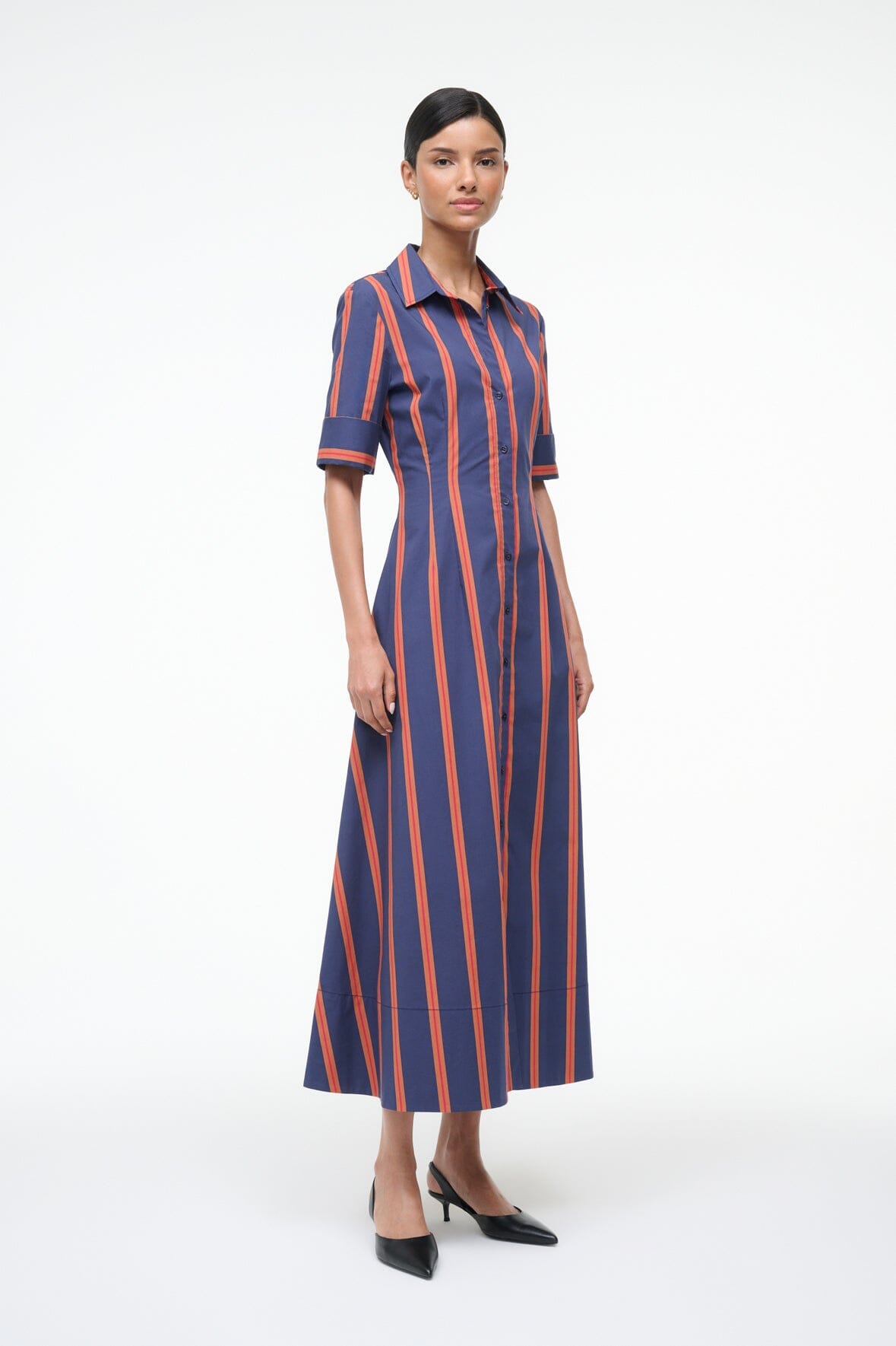JOAN DRESS RAILROAD STRIPE