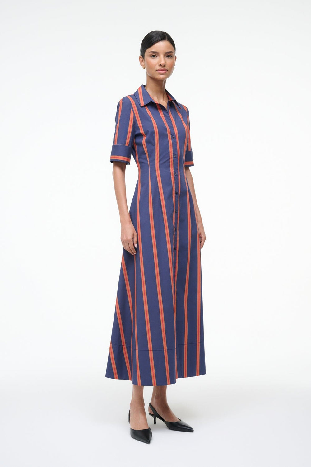 JOAN DRESS RAILROAD STRIPE