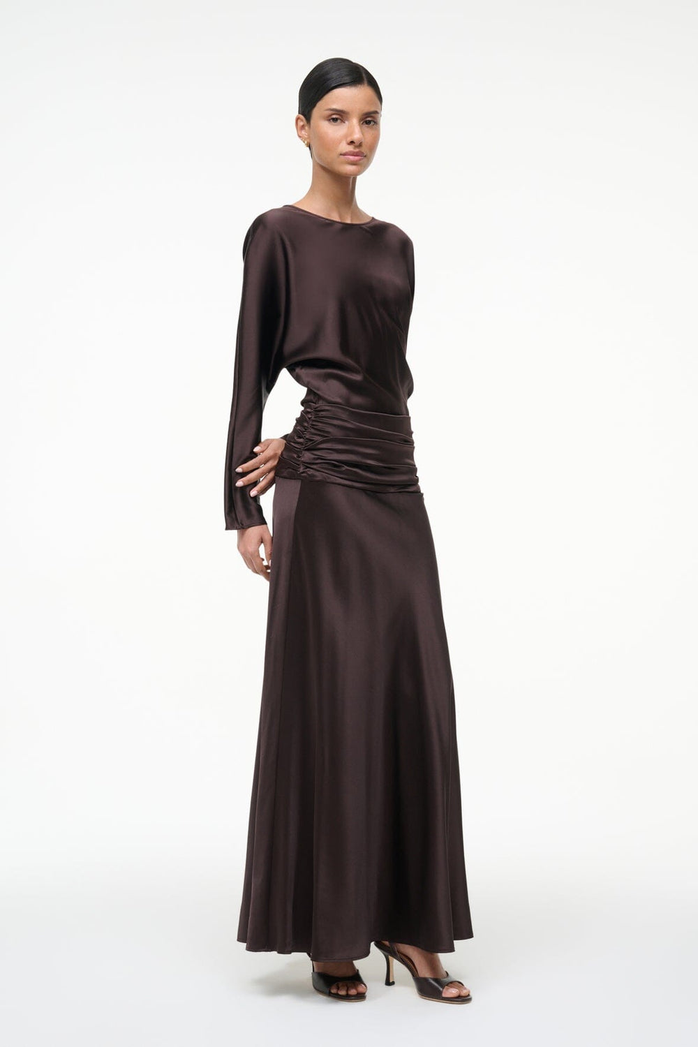 FREDA SILK DRESS EARTH