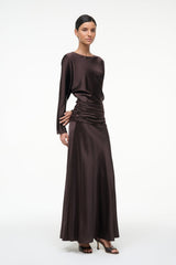 FREDA SILK DRESS EARTH