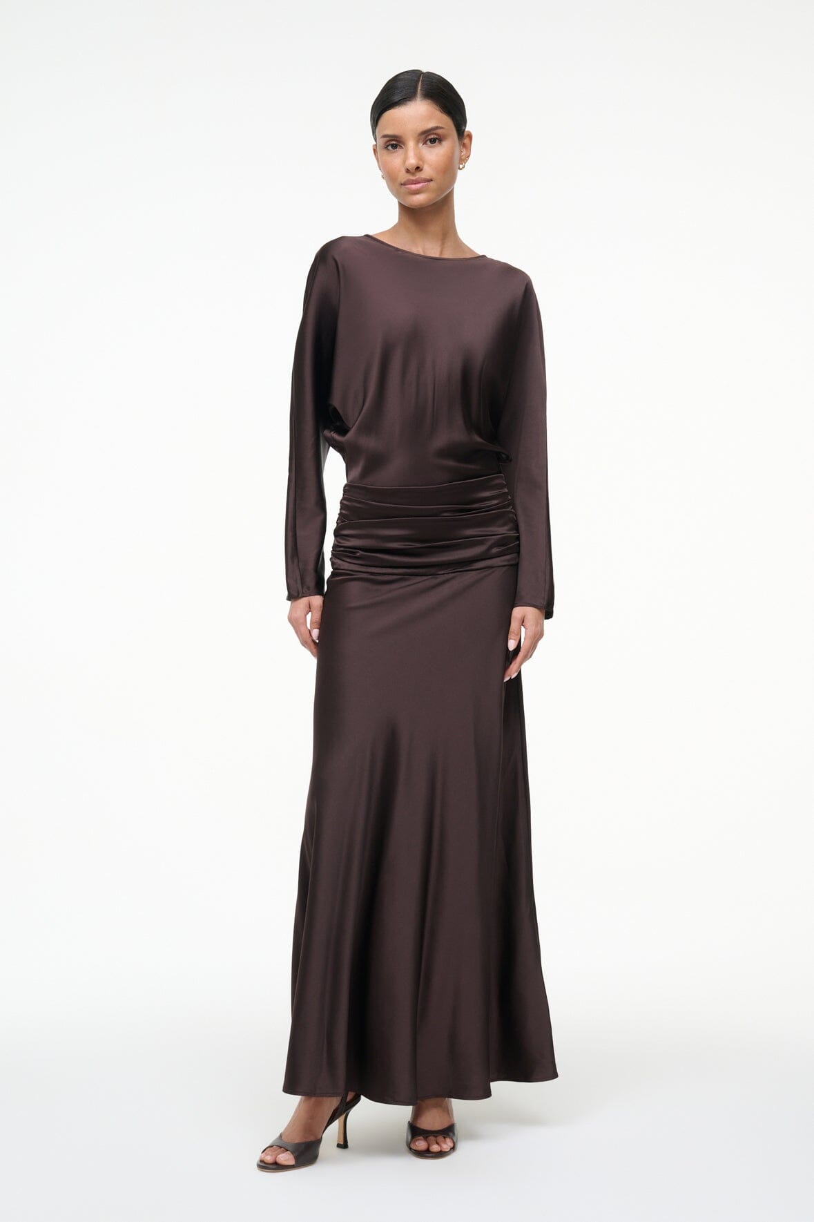 FREDA SILK DRESS EARTH