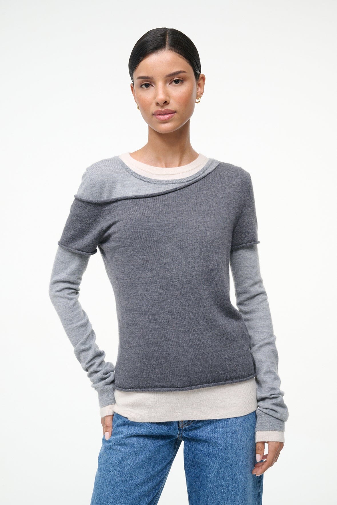 SERA SWEATER HEATHER GREY MULTI