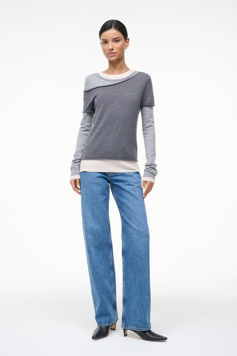 SERA SWEATER HEATHER GREY MULTI