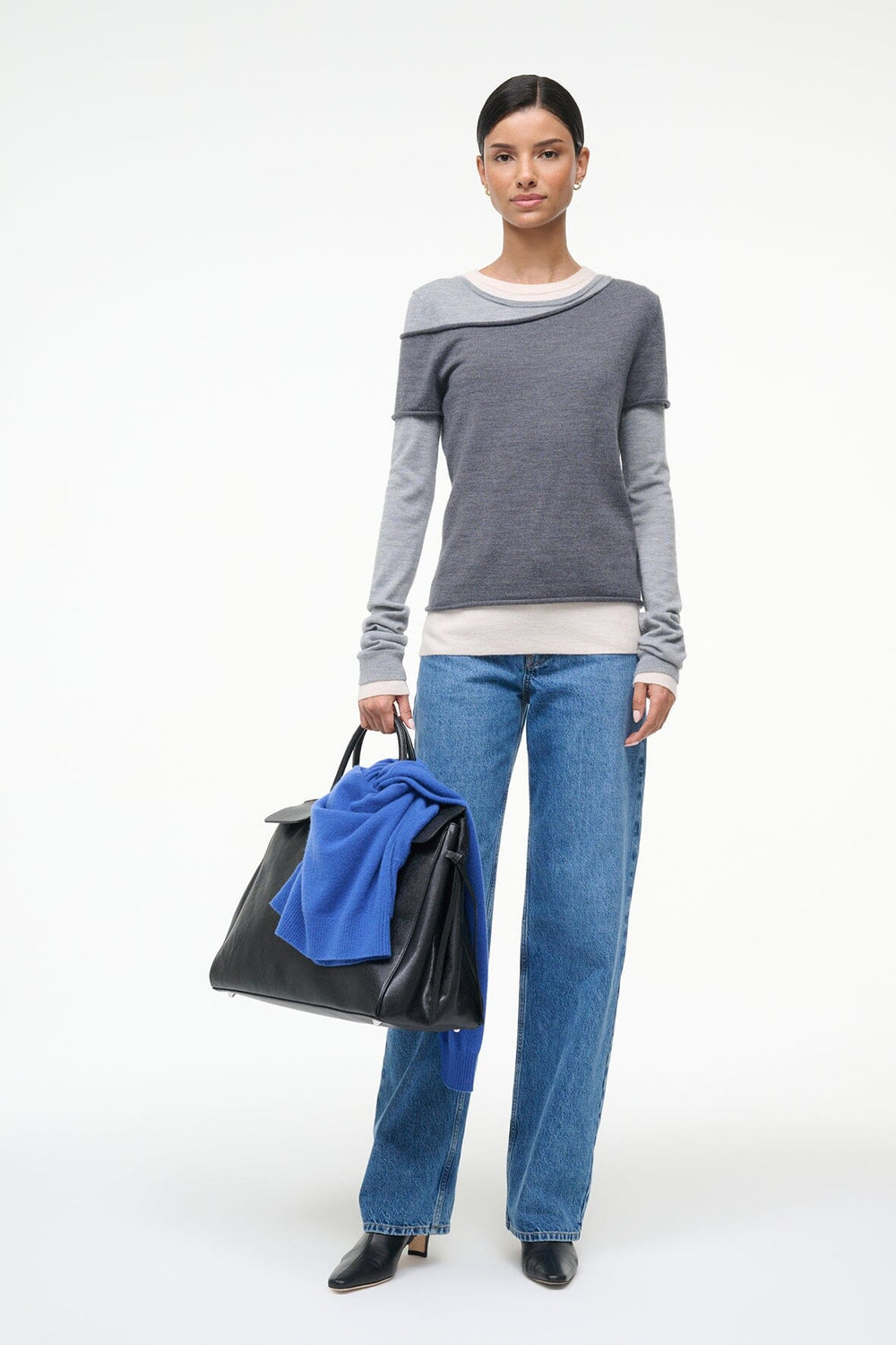 SERA SWEATER HEATHER GREY MULTI