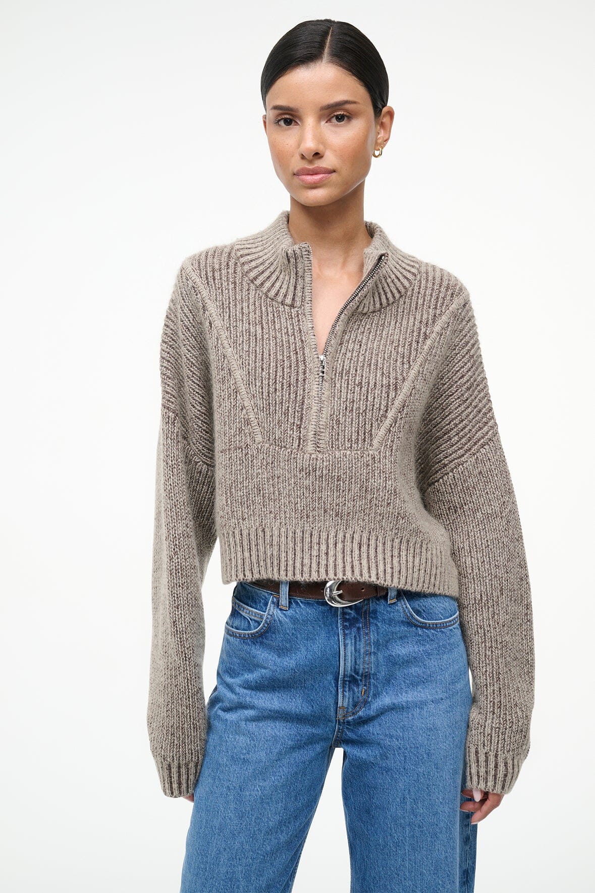 CROPPED HAMPTON SWEATER BISQUE