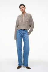 CROPPED HAMPTON SWEATER BISQUE