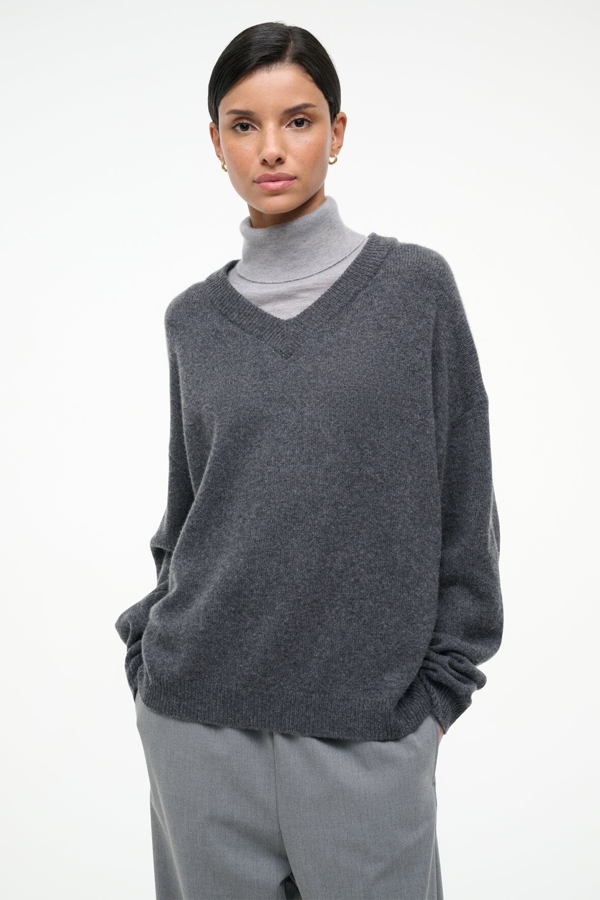 DORIS CASHMERE SWEATER CHARCOAL