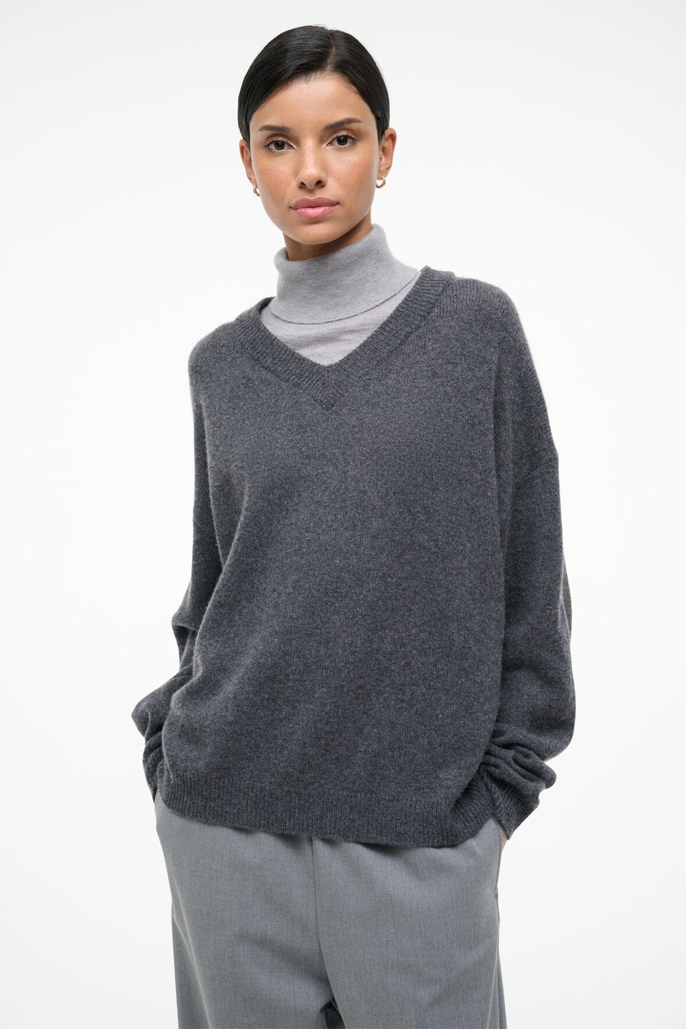 DORIS CASHMERE SWEATER CHARCOAL