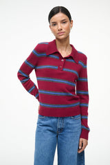 GEMMA CASHMERE SWEATER CRIMSON STRIPE