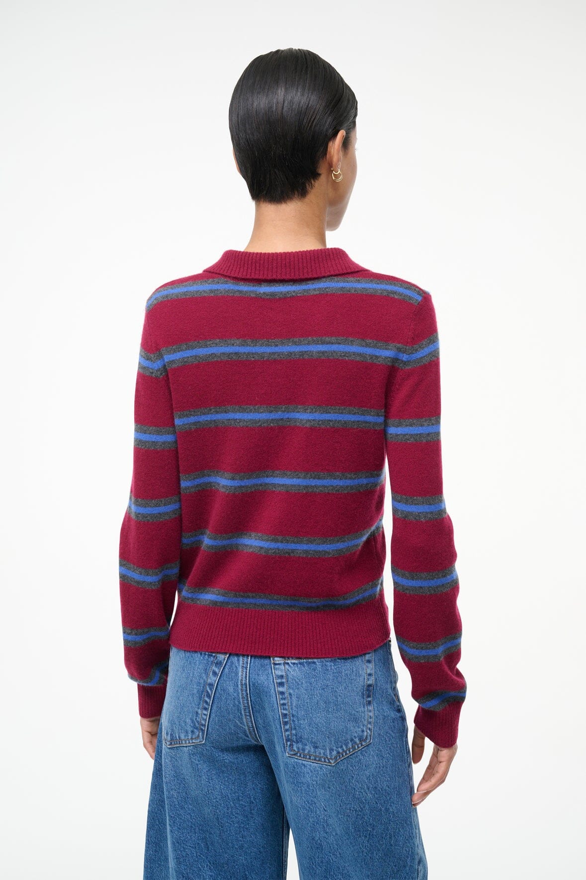GEMMA CASHMERE SWEATER CRIMSON STRIPE