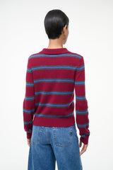 GEMMA CASHMERE SWEATER CRIMSON STRIPE