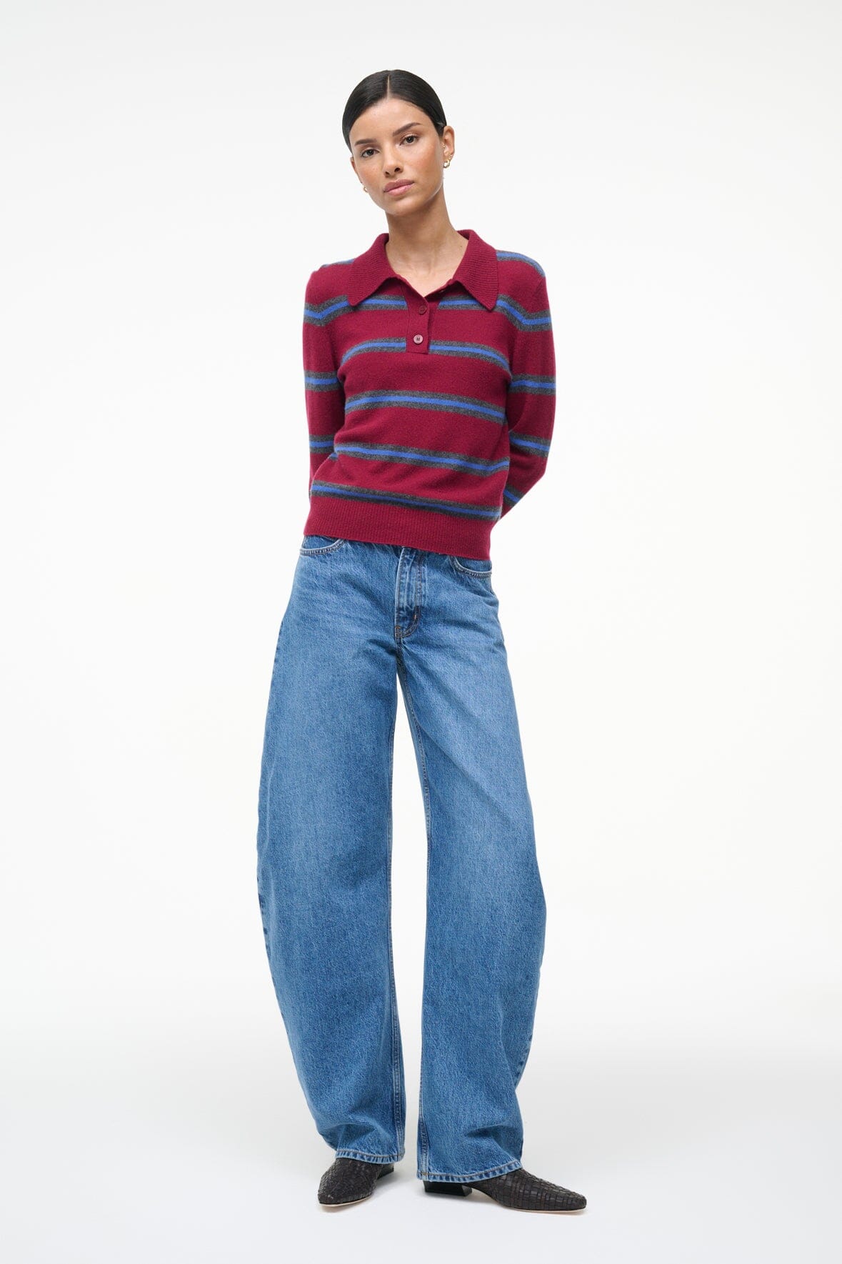 GEMMA CASHMERE SWEATER CRIMSON STRIPE