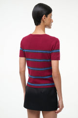 EASY CASHMERE TEE CRIMSON STRIPE