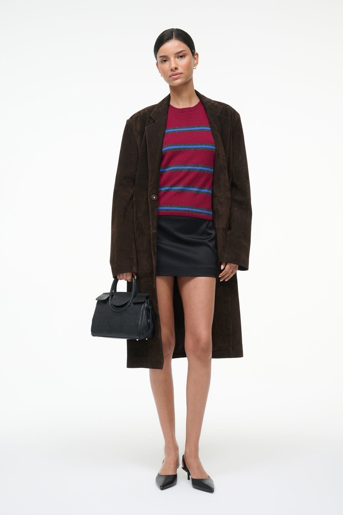 EASY CASHMERE TEE CRIMSON STRIPE