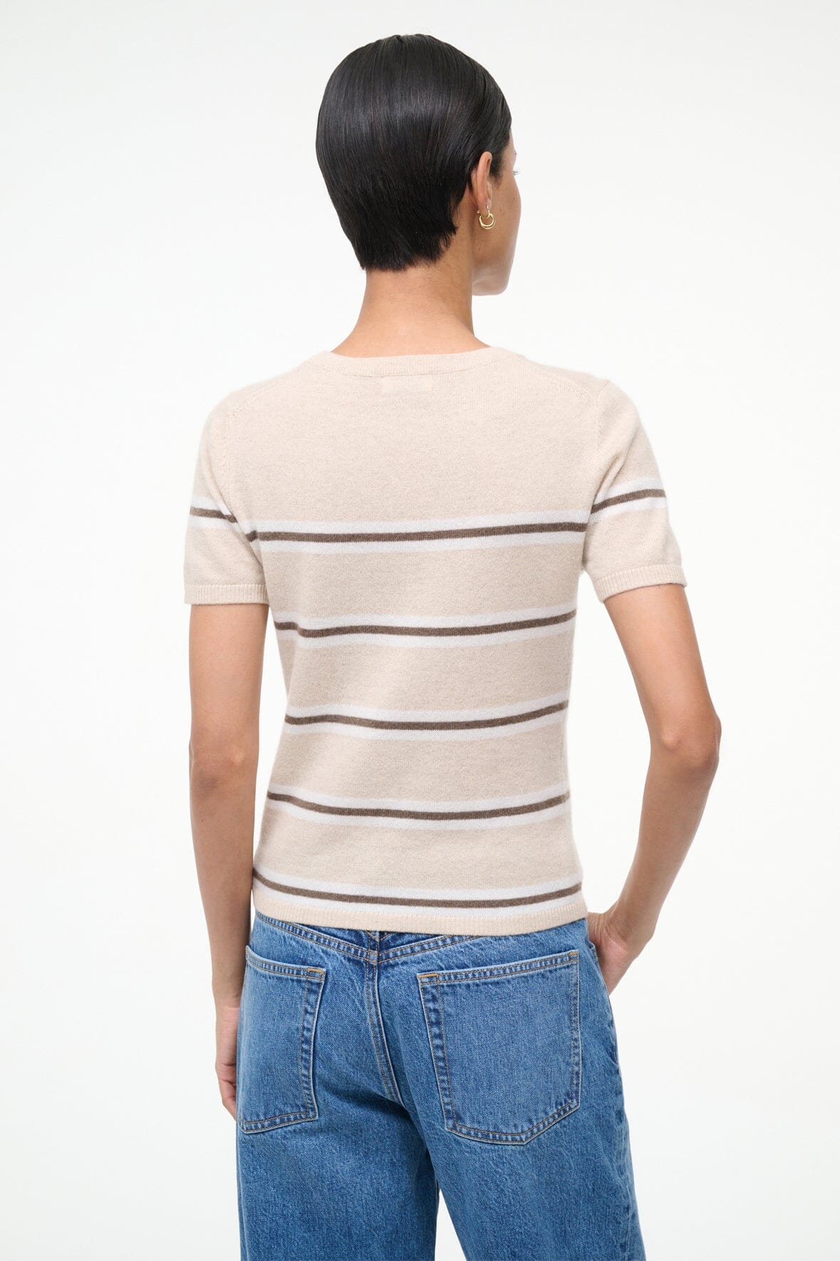 EASY CASHMERE TEE WHISPER STRIPE