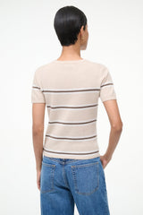 EASY CASHMERE TEE WHISPER STRIPE