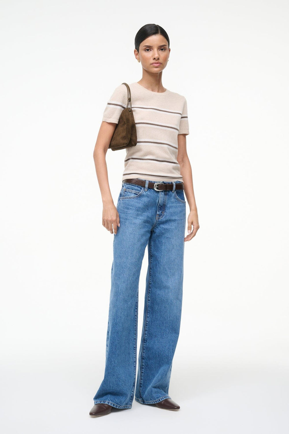 EASY CASHMERE TEE WHISPER STRIPE