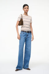 EASY CASHMERE TEE WHISPER STRIPE