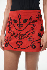 CREST SKIRT CAYENNE BEADED