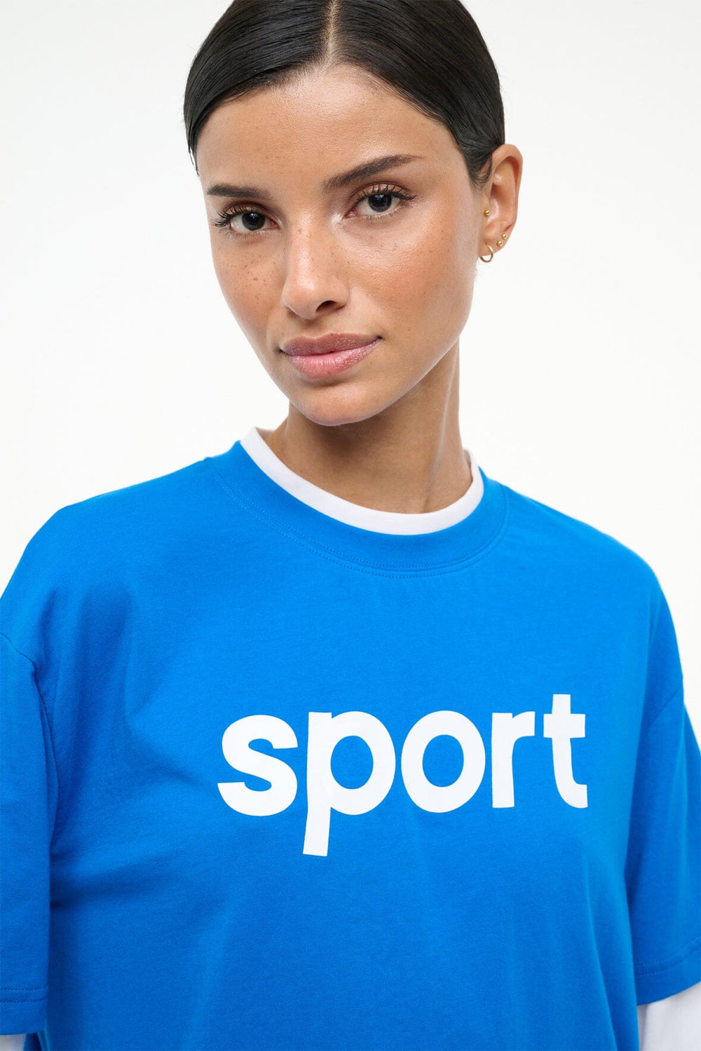 JUNIOR LONG SLEEVE TEE VARSITY BLUE WHITE
