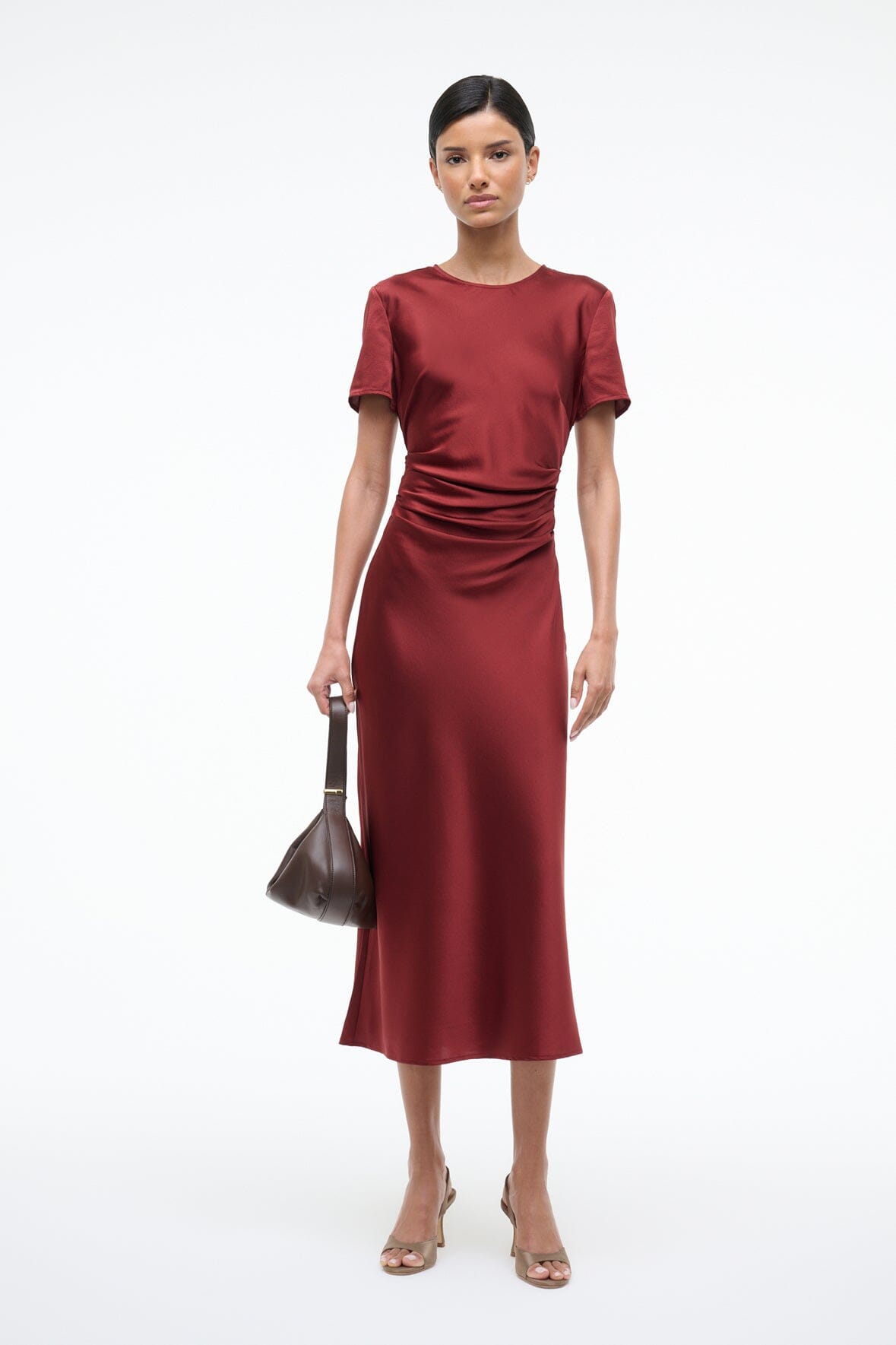 MARCEL SILK DRESS SANGRIA