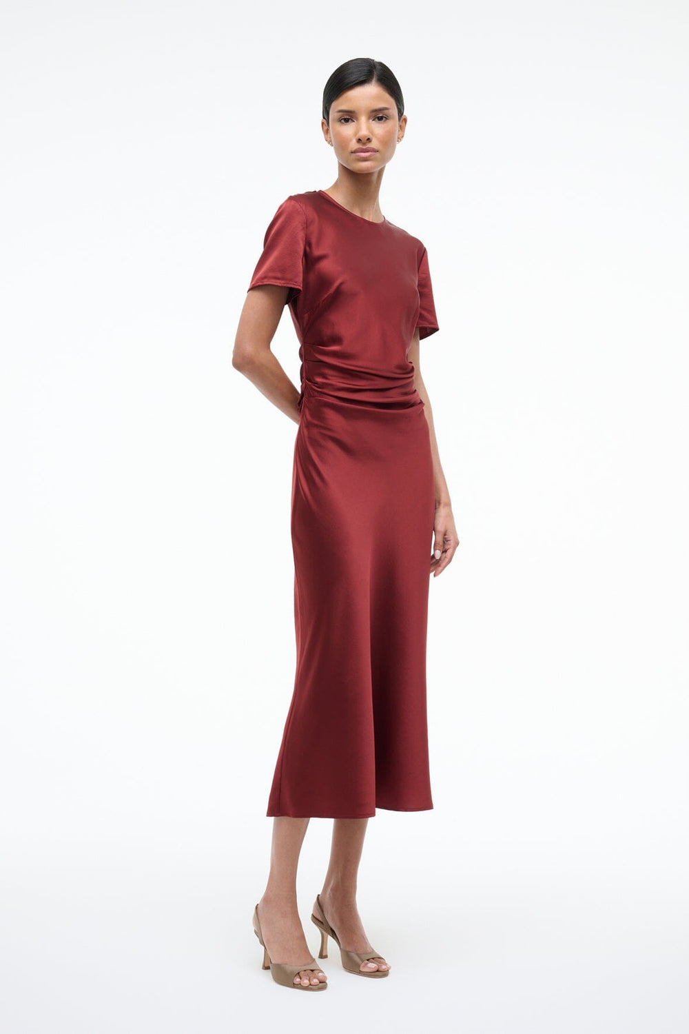 MARCEL SILK DRESS SANGRIA