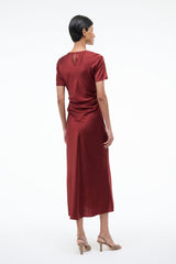 MARCEL SILK DRESS SANGRIA