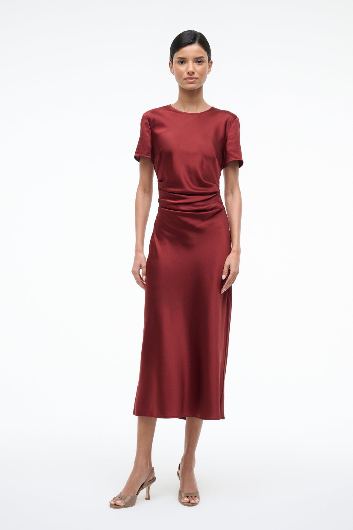 MARCEL SILK DRESS SANGRIA