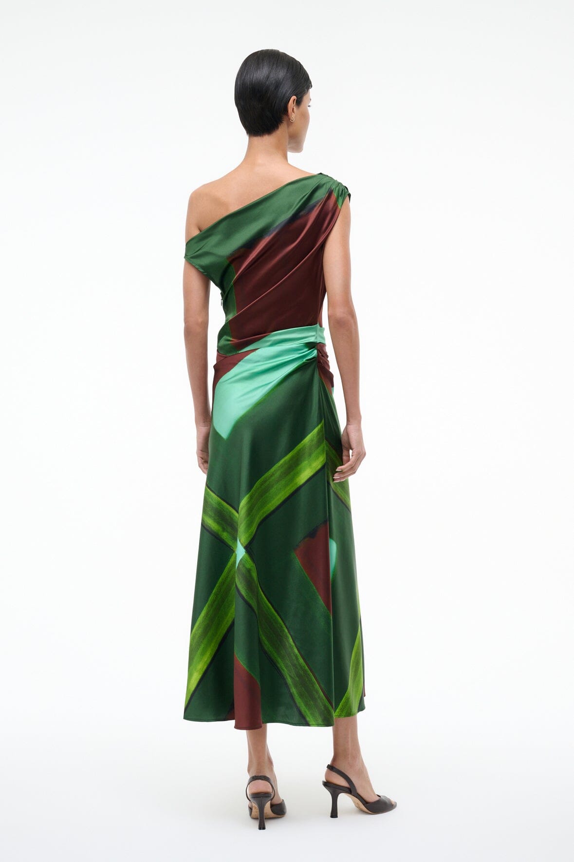 PHARE SILK DRESS EMERALD PRISM