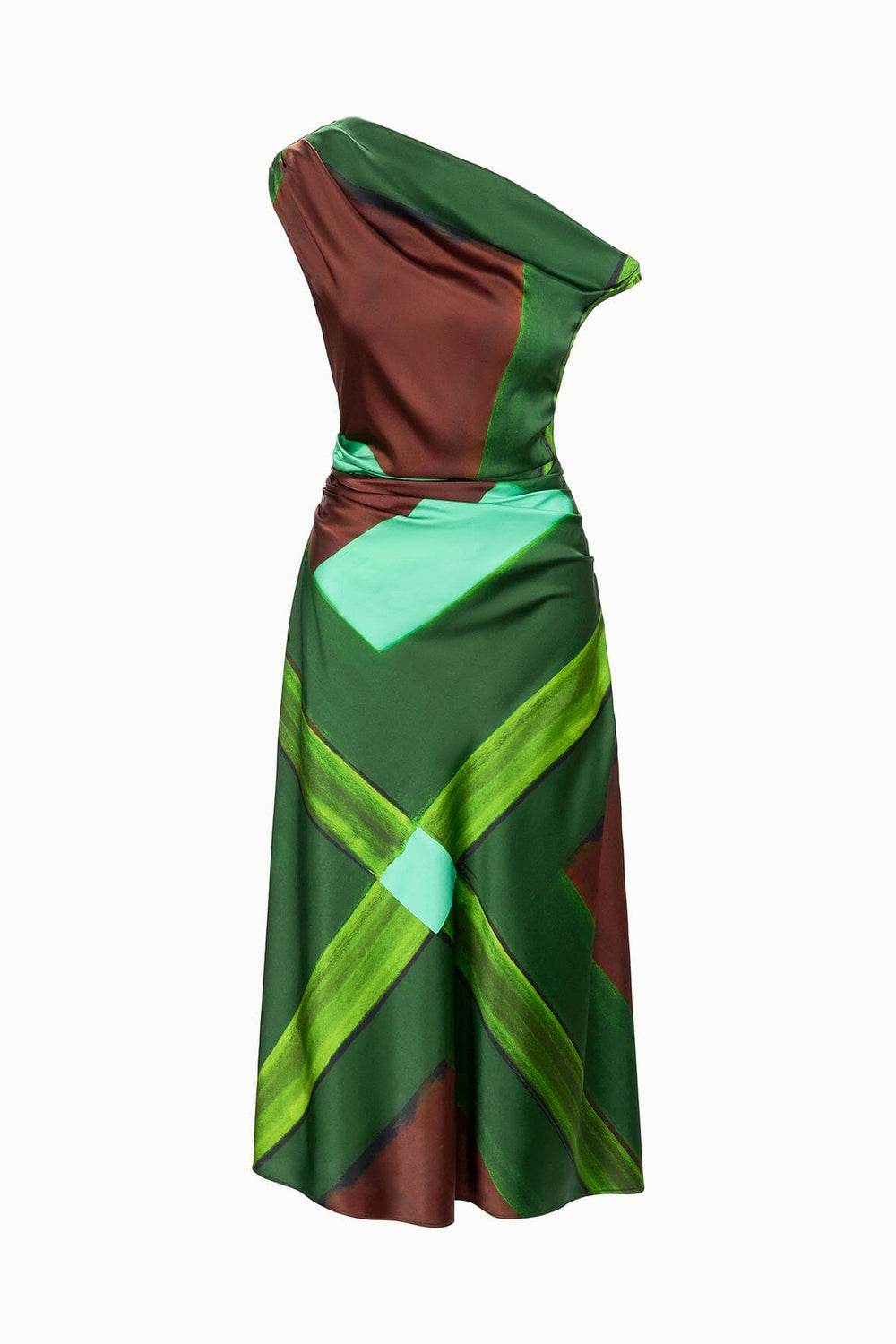 PHARE SILK DRESS EMERALD PRISM