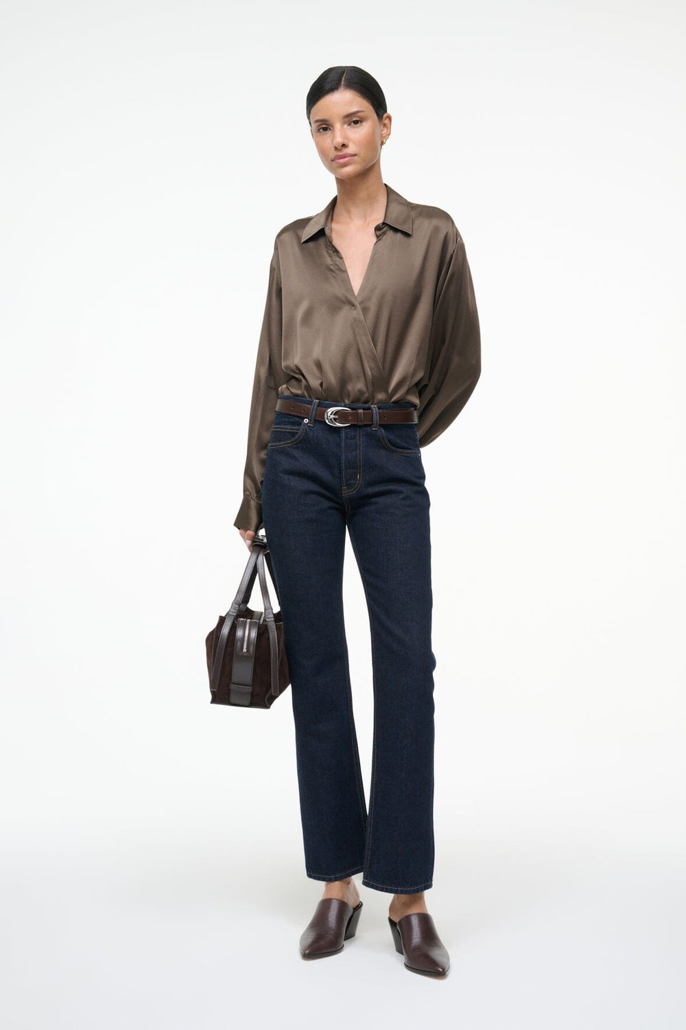 EVE SILK BODYSUIT TAUPE