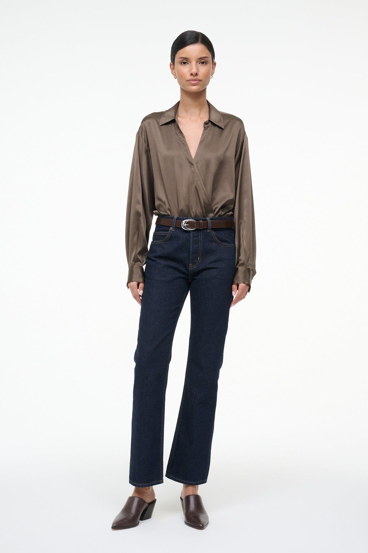 EVE SILK BODYSUIT TAUPE