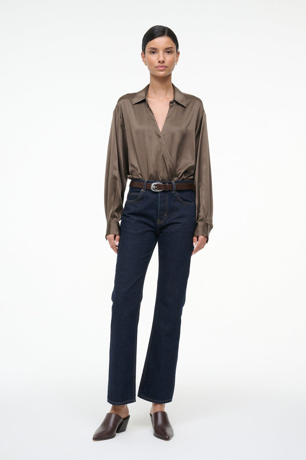 EVE SILK BODYSUIT TAUPE