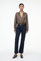 EVE SILK BODYSUIT TAUPE