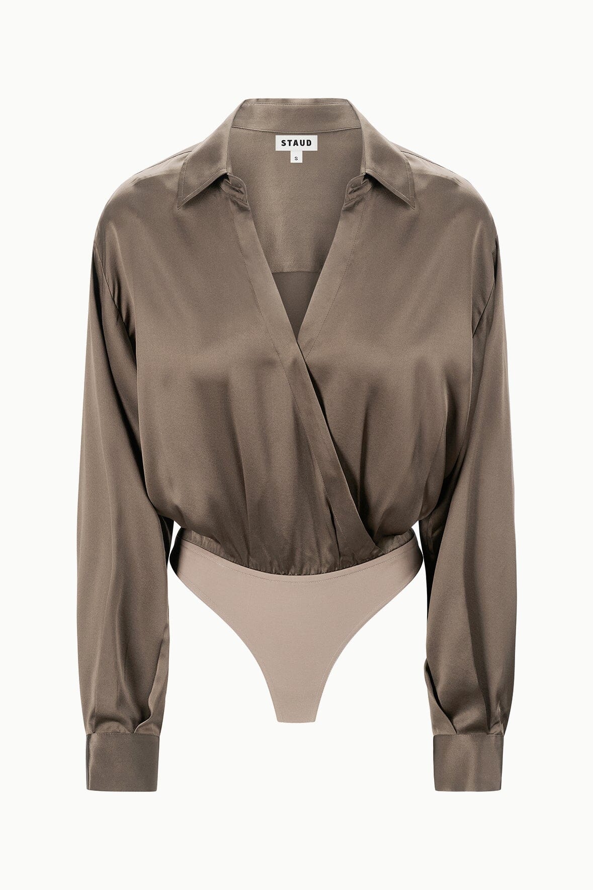 EVE SILK BODYSUIT TAUPE