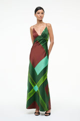 HANK SILK DRESS EMERALD PRISM