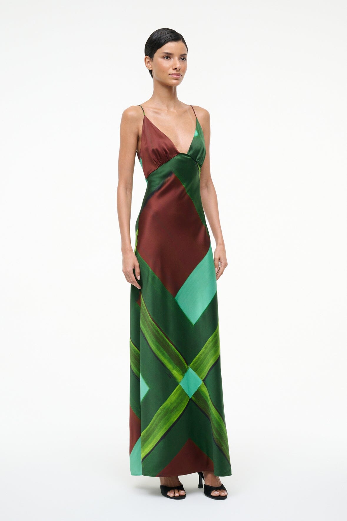 HANK SILK DRESS EMERALD PRISM