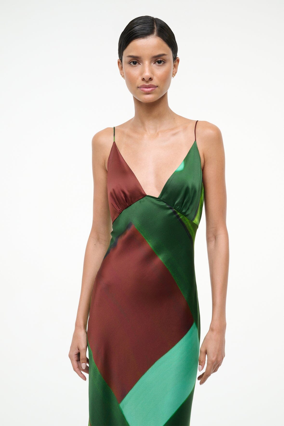 HANK SILK DRESS EMERALD PRISM