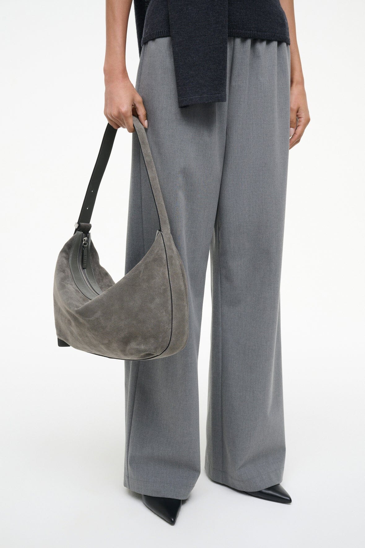 LARGE DEMY SHOULDER BAG STORM SUEDE