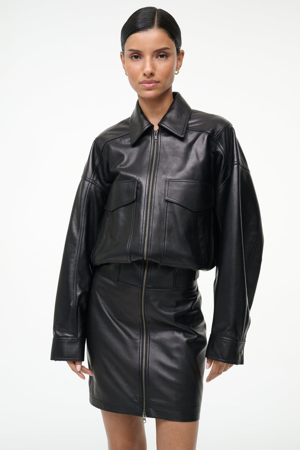CLAUDETTE LEATHER DRESS BLACK
