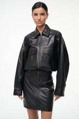 CLAUDETTE LEATHER DRESS BLACK