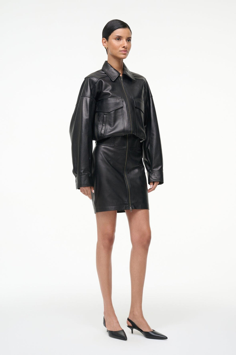 CLAUDETTE LEATHER DRESS BLACK