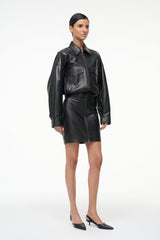 CLAUDETTE LEATHER DRESS BLACK