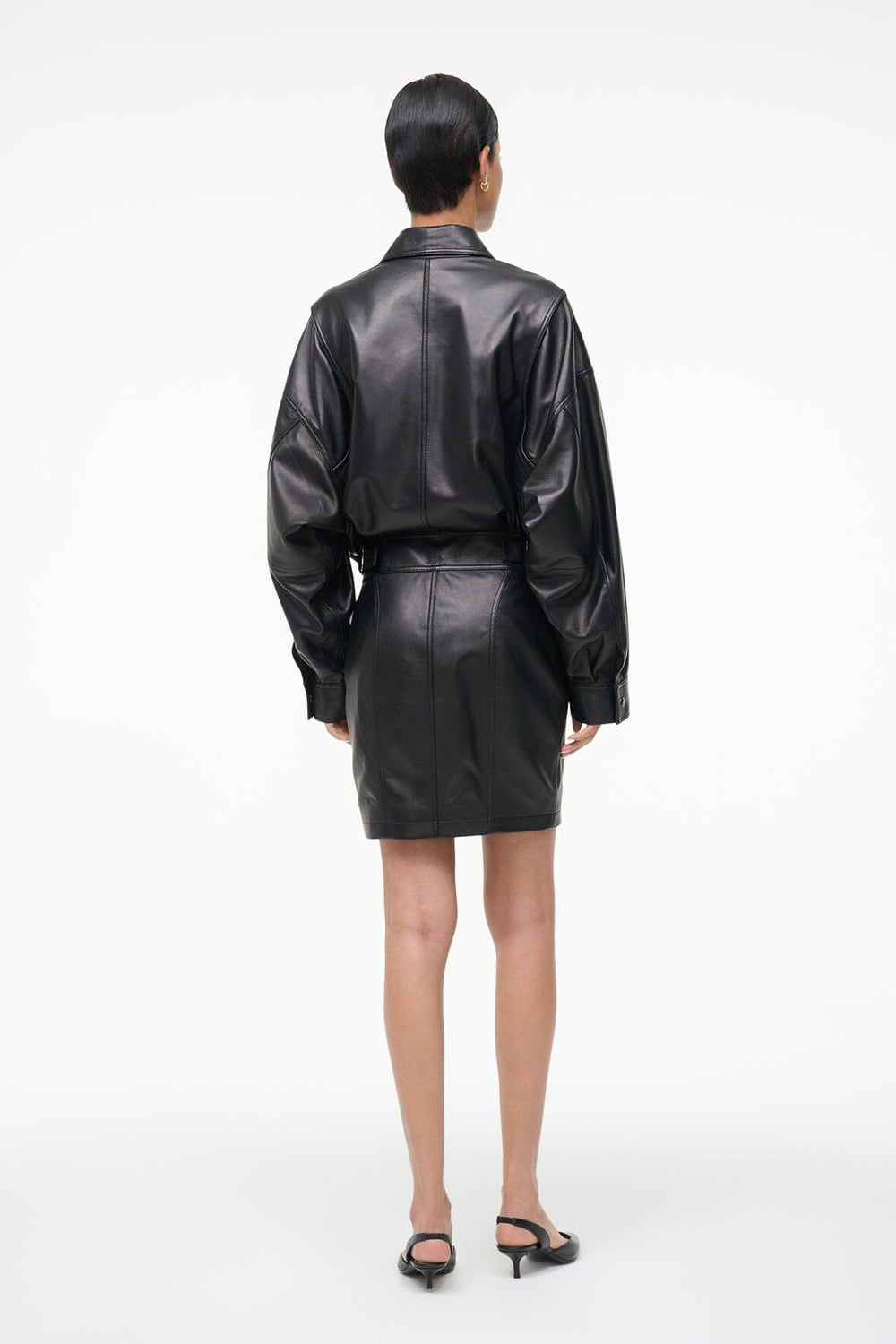 CLAUDETTE LEATHER DRESS BLACK